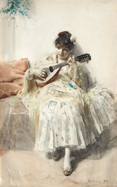 Girl Playing Mandolin by Anders Leonard Zorn